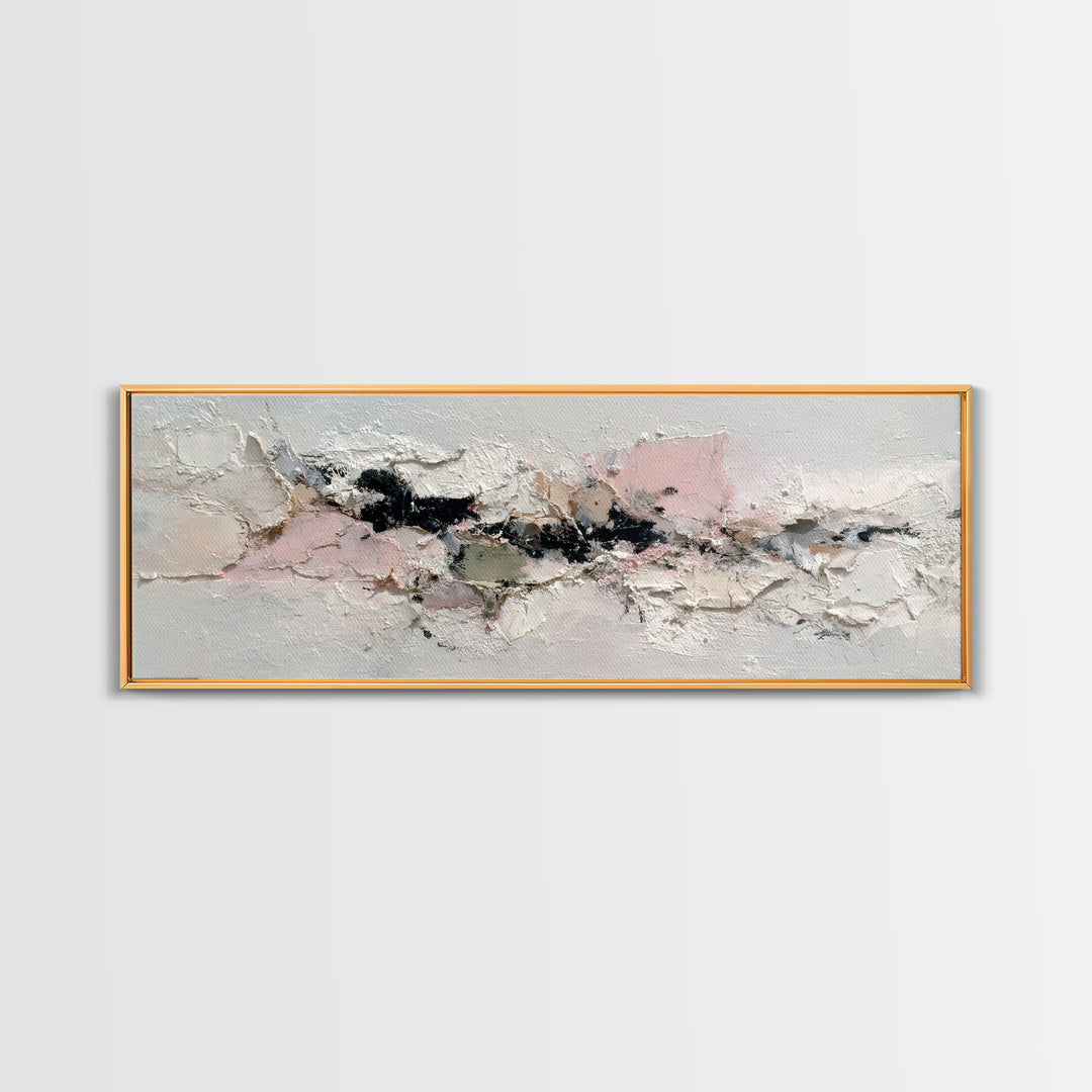 Ivory White Plaster Texture Composition Canvas Print, Monochrome Art, Living Room Decor, Fine Art, Mono, Gallery Decor, MON-3x1-21