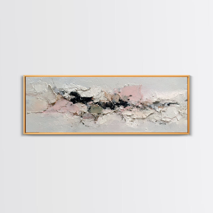 Ivory White Plaster Texture Composition Canvas Print, Monochrome Art, Living Room Decor, Fine Art, Mono, Gallery Decor, MON-3x1-21