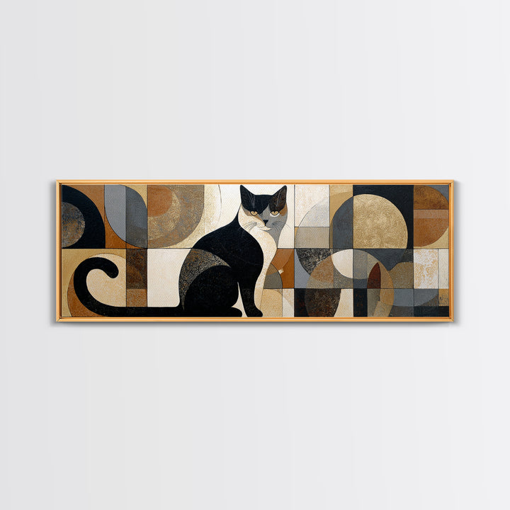 Monochrome Cat Portrait Canvas Print, Monochrome Art, Digital Wall Art, Living Room Decor, Fine Art, Mono, Unique Wall Art, MON-3x1-75