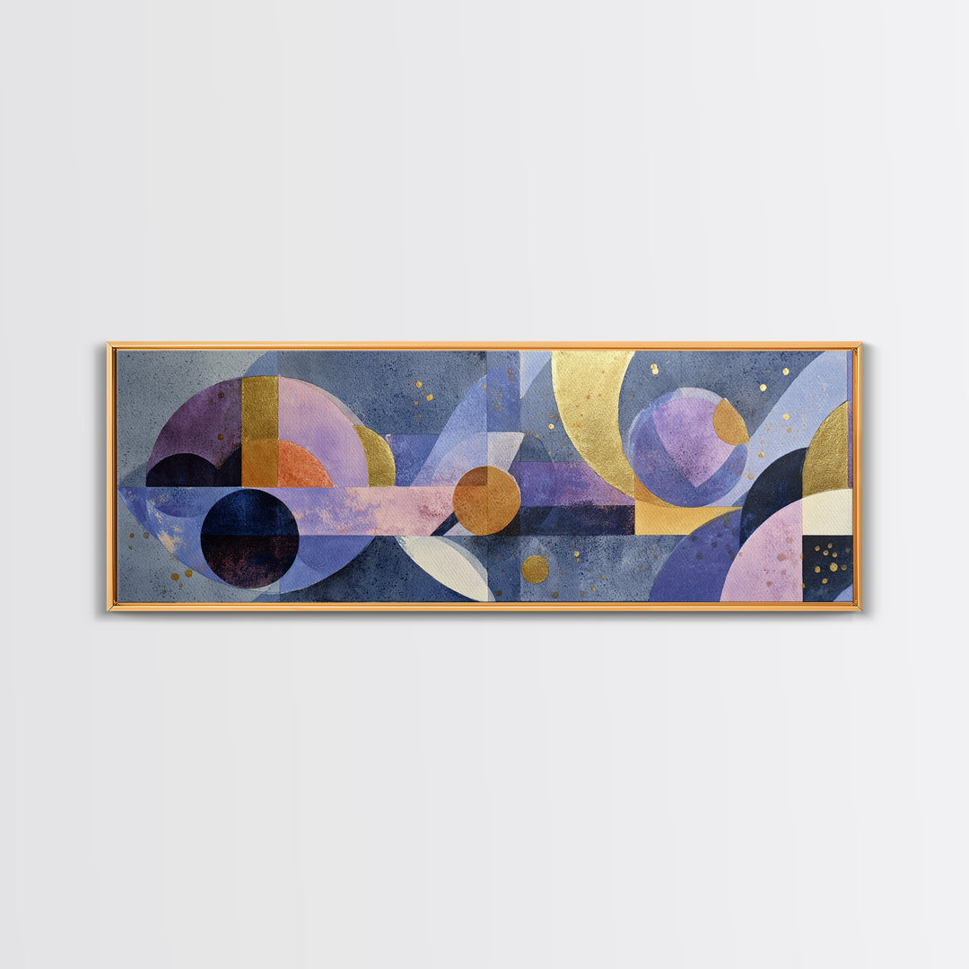 Purple Night Sky Framed Canvas Print, Monochrome Art, Large Wall Art, Living Room Decor, Oil Painting, Mono, Modern Wall Art, MON-3x1-79