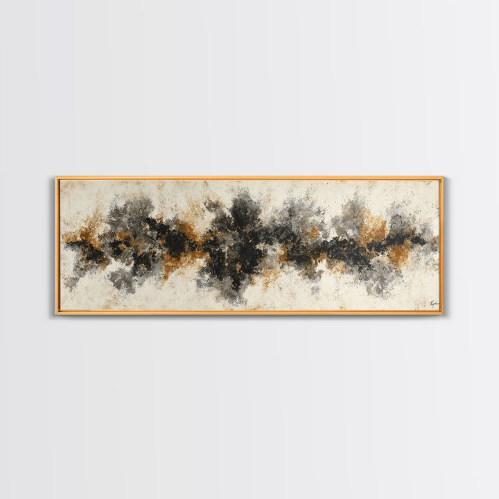 Black Ink Abstract Canvas Print, Monochrome Art, Printable Art, Living Room Decor, Abstract Art, Mono, Minimalist Wall Art, MON-3x1-94