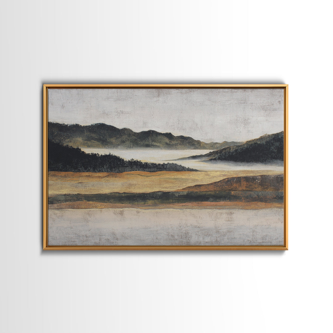 Charcoal Mountain Landscape Canvas Print, Monochrome Art, Printable Art, Living Room Decor, Oil Painting, Mono, MON-3x2-32