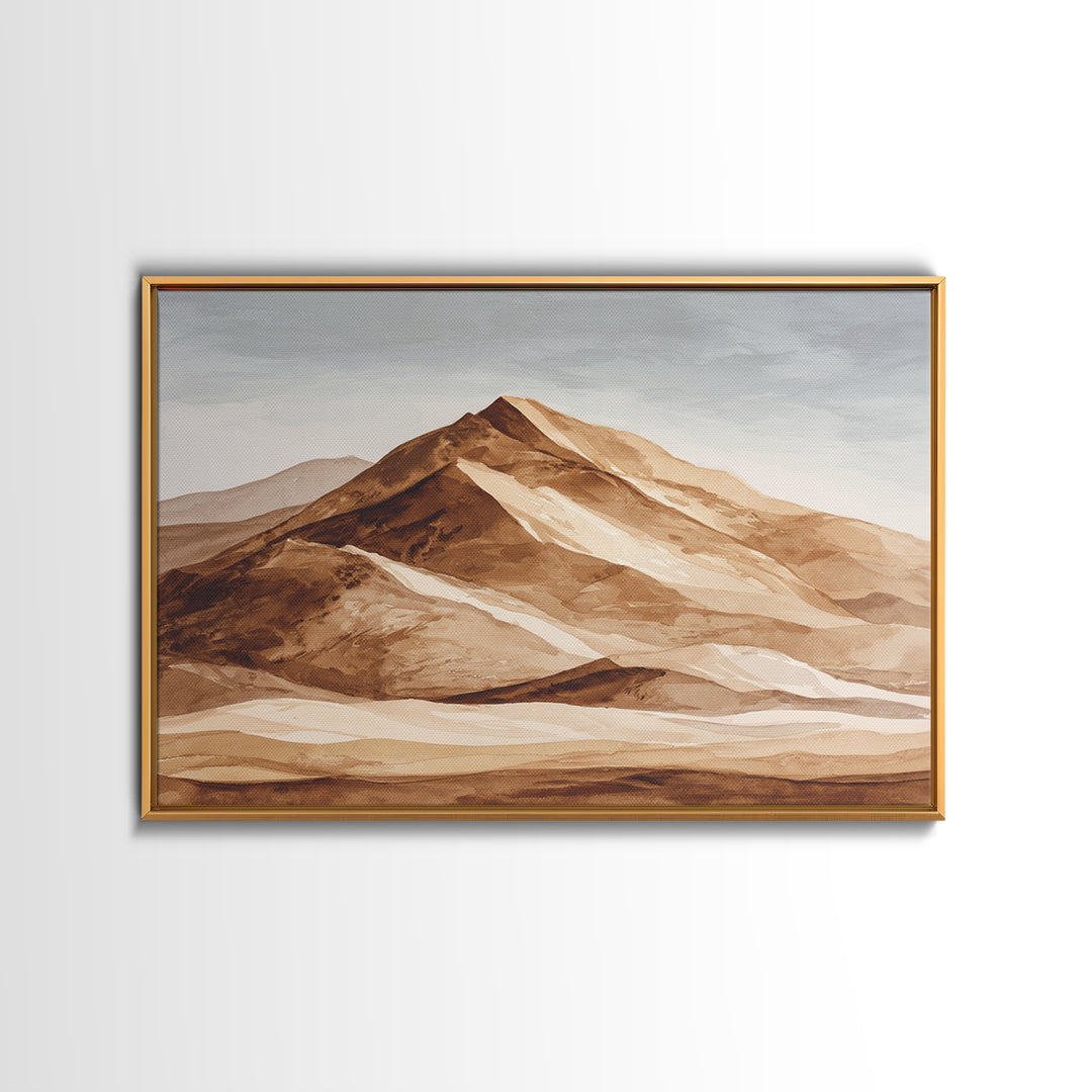 Warm Brown Desert Landscape Canvas Print, Monochrome Art, Dopamine Decor, Living Room Decor, Fine Art, Mono, Modern Decor, MON-3x2-61
