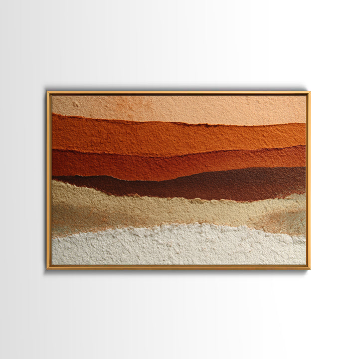 Burnt Orange Canyon Abstraction Canvas Print, Monochrome Art, Wall Decor, Living Room Decor, Oil Painting, Mono, Wall Art, MON-3x2-68
