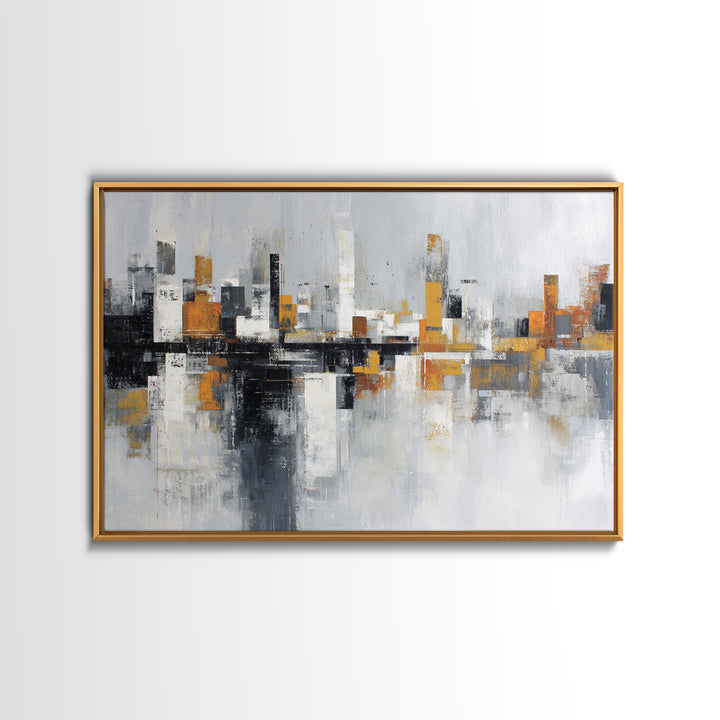 Black and White City Reflection Canvas Print, Monochrome Art, Bird Art, Living Room Decor, Fine Art, Mono, Boho Decor, MON-3x2-73