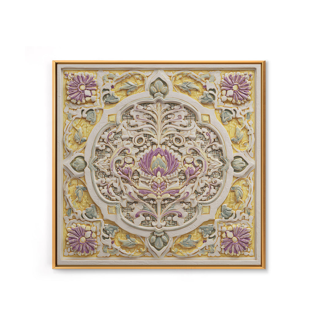 Patterned Door Hardware and Carved Wood Detail Canvas Print, Moroccan Art, Statement Artwork, Living Room Decor, Marrakesh, MOR-1x1-67