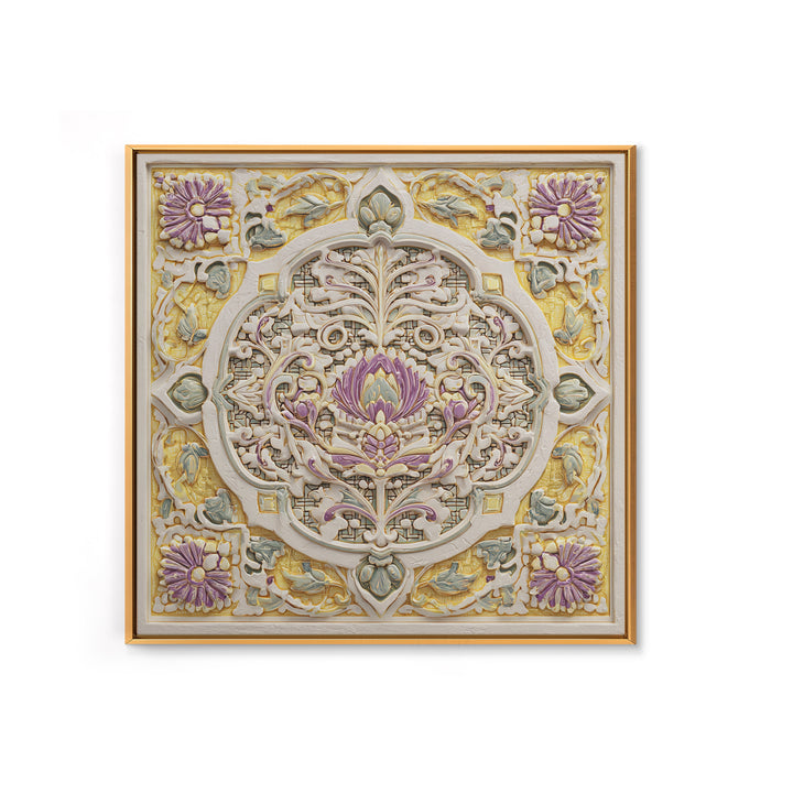 Patterned Door Hardware and Carved Wood Detail Canvas Print, Moroccan Art, Statement Artwork, Living Room Decor, Marrakesh, MOR-1x1-67