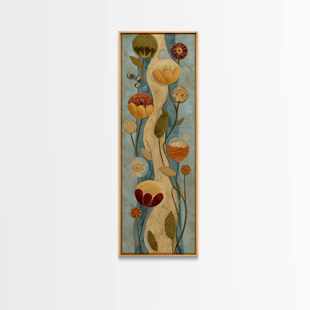 Henna Floral Ornament Pattern Canvas Print, Moroccan Art, Moroccan, Living Room Decor, Oil Painting, Marrakesh, Travel Wall Art, MOR-1x3-44