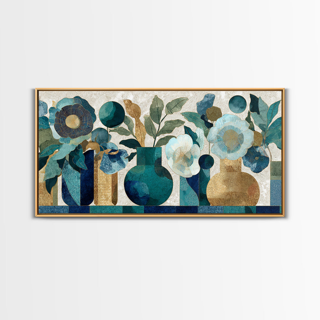 Henna Floral Ornament Pattern Canvas Print, Moroccan Art, Luxury Decor, Living Room Decor, Oil Painting, Marrakesh, Printable, MOR-2x1-4
