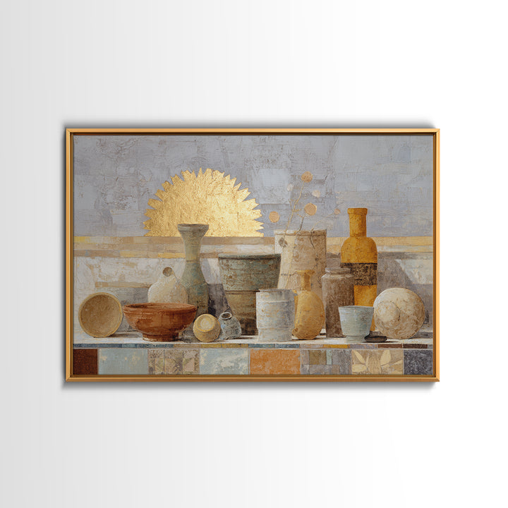 Gold Geometric Sunburst Framed Canvas Print, Moroccan Art, Living Room Decor, Fine Art, Marrakesh, Travel Poster, Map Wall Art, MOR-3x2-100