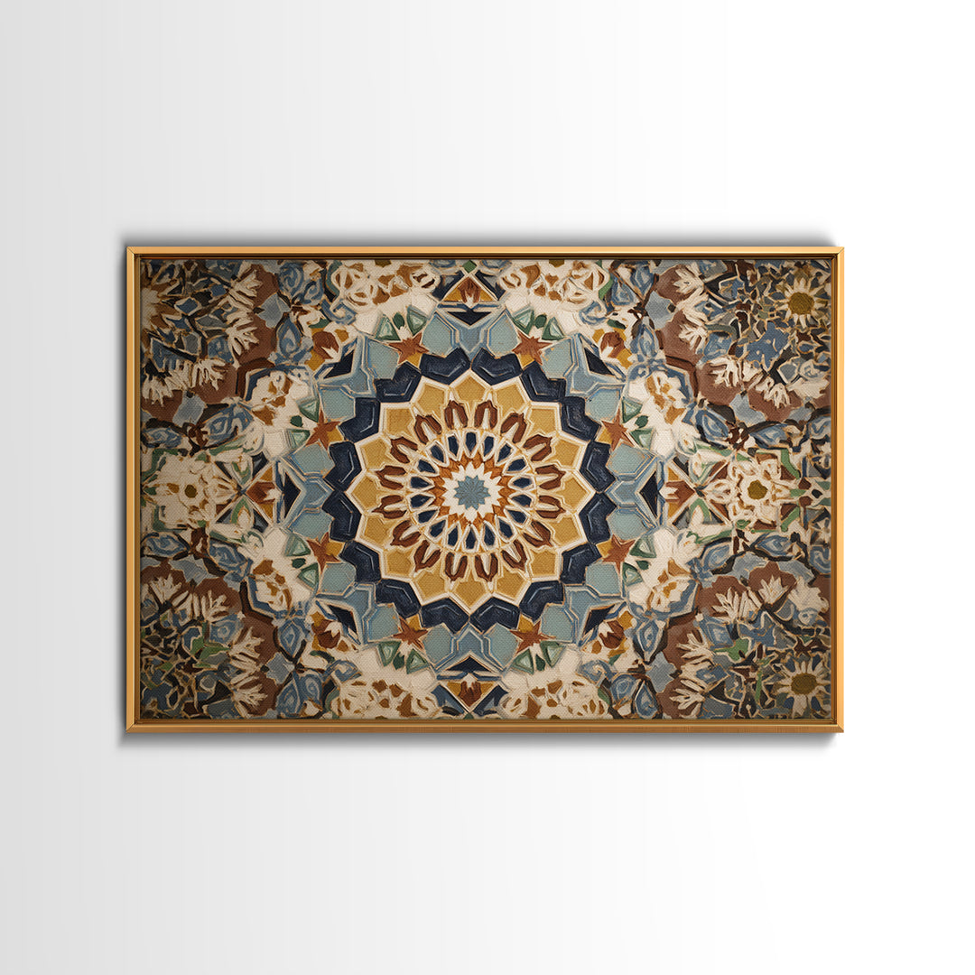 Islamic Geometric Rosette Canvas Print, Moroccan Art, Modern Decor, Living Room Decor, Abstract Art, Marrakesh, Wall Decor, MOR-3x2-16