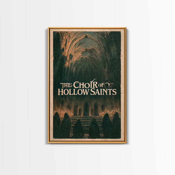 The Choir Of Hollow Saints, English Language Horror Movie Poster, 1970s Horror Art, Retro Horror Movie Art, Framed Canvas Print