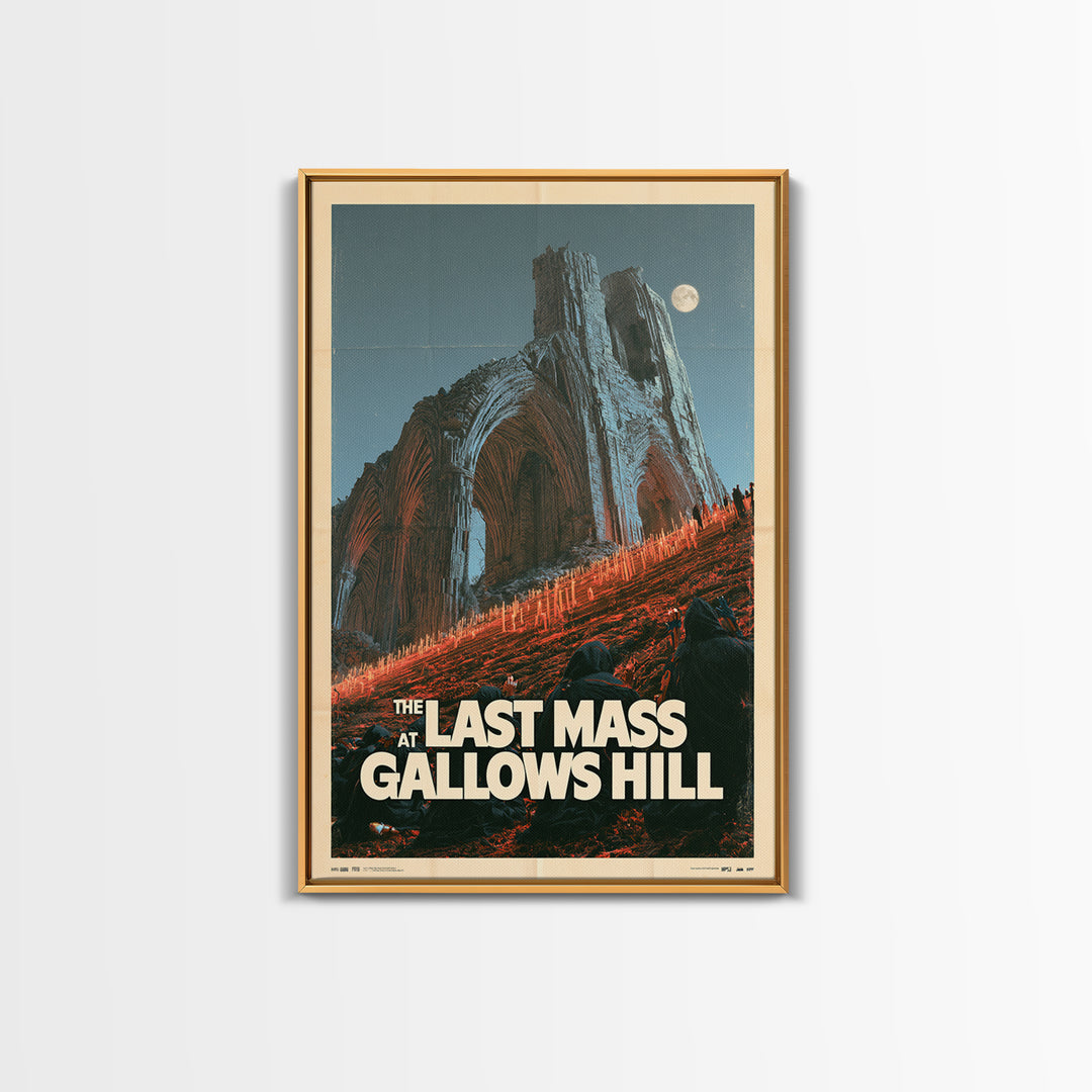 The Last Mass At Gallows Hill, English Language Horror Movie Poster, Giallo Horror Art, Classic Monster Poster, Framed Canvas Print