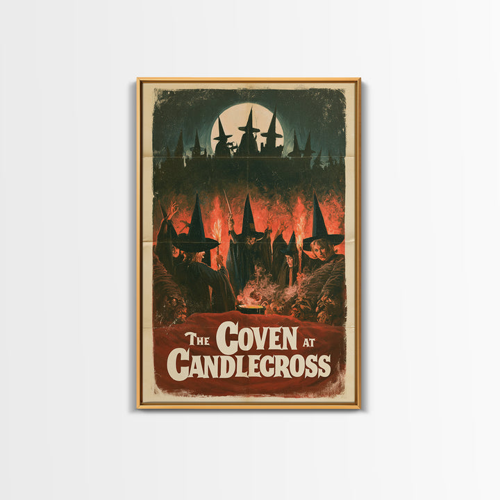 The Coven At Candlecross, English Language Horror Movie Poster, 1960s Horror Art, Retro Horror Movie Art, Framed Canvas Print