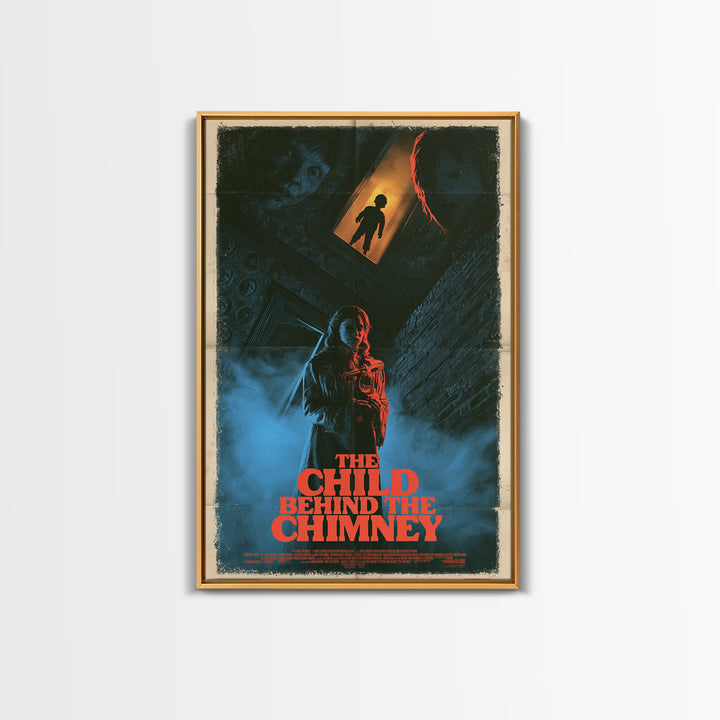 The Child Behind The Chimney, English Language Horror Movie Poster, 1980s Vhs Nightmare Cover Inspired Art, Cult Horror Poster, Canvas Print