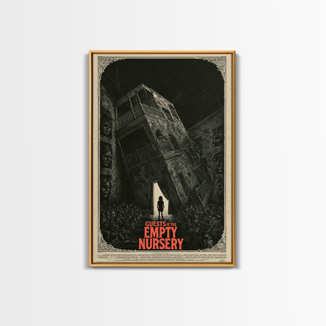 Guests Of The Empty Nursery, English Language Horror Movie Poster, Giallo Horror Art, Cult Horror Poster, Framed Canvas Print