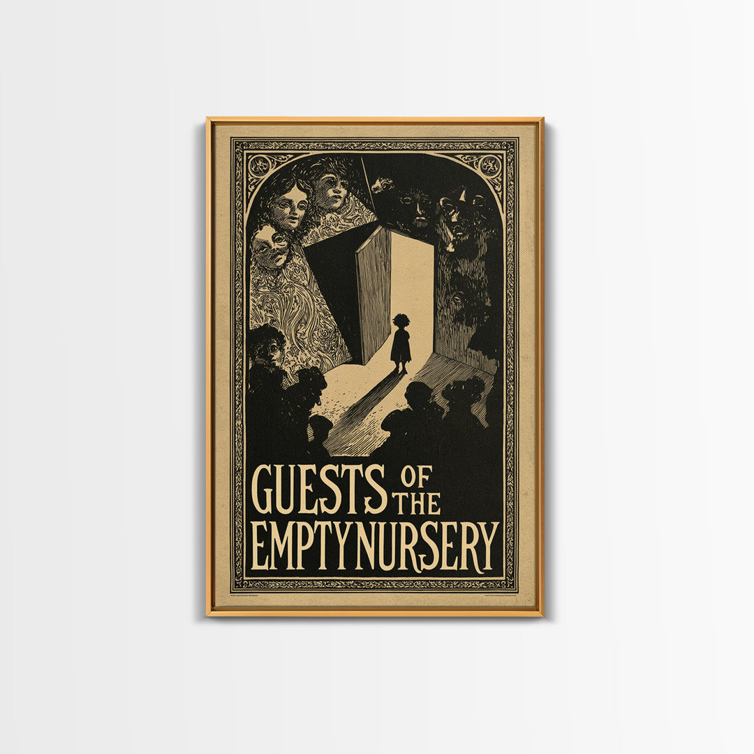 Guests Of The Empty Nursery, English Language Horror Movie Poster, Decadent Line Art, Classic Monster Poster, Horror Wall Decor
