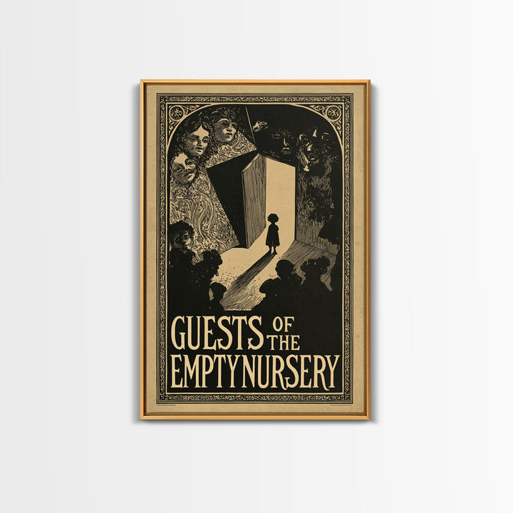 Guests Of The Empty Nursery, English Language Horror Movie Poster, Decadent Line Art, Classic Monster Poster, Horror Wall Decor