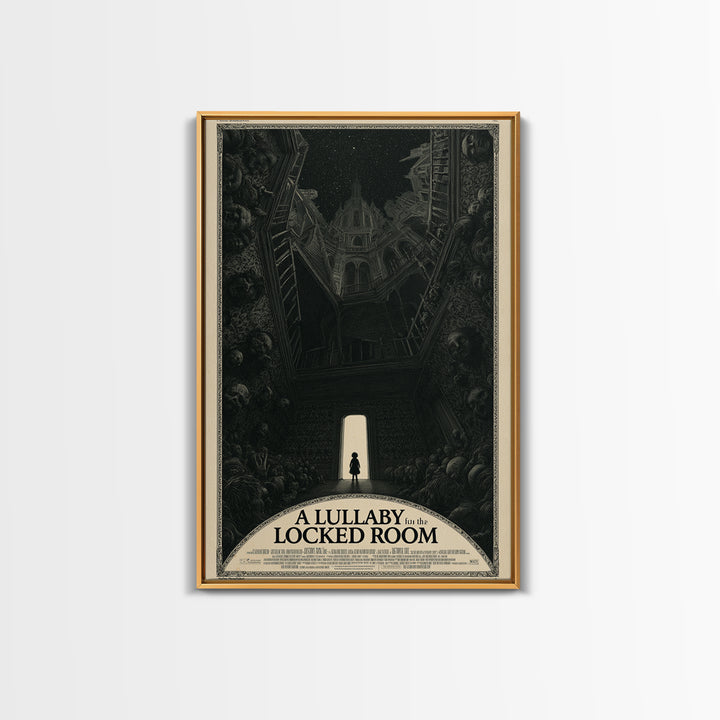 A Lullaby For The Locked Room, English Language Horror Movie Poster, Gothic Engraving Art, Retro Horror Movie Art, Canvas Print