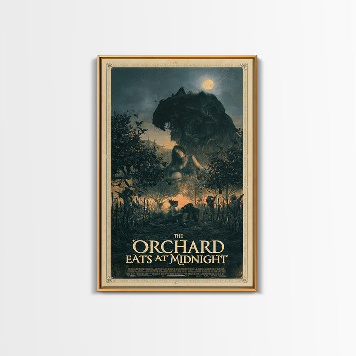 The Orchard Eats At Midnight, English Language Horror Movie Poster, Gothic Nightmare Art, Retro Horror Movie Art, Canvas Print