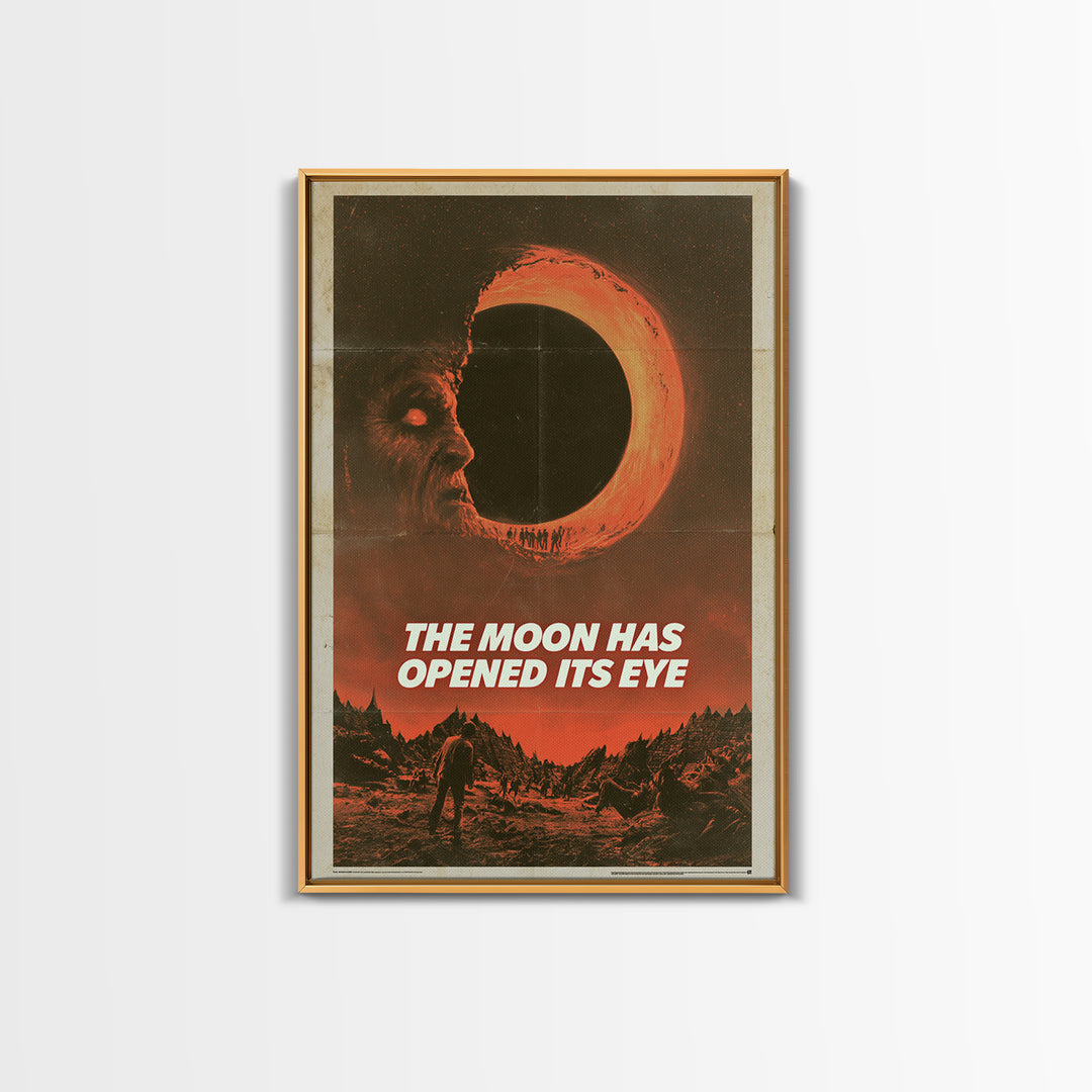 The Moon Has Opened Its Eye, English Language Horror Movie Poster, 1970s Horror Art, Retro Horror Movie Art, Framed Canvas Print