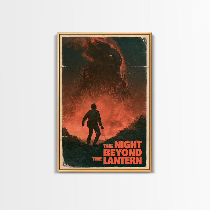 The Night Beyond The Lantern, English Language Horror Movie Poster, 1970s Horror Art, Gothic Cinema Wall Art, Framed Canvas Print