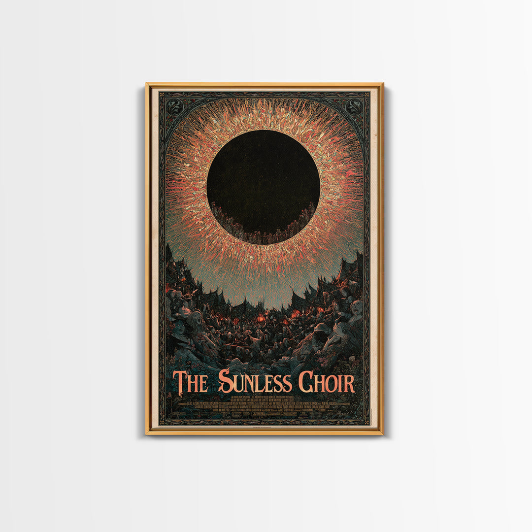 The Sunless Choir, English Language Horror Movie Poster, Stained Glass Gothic Art, Classic Monster Poster, Canvas Print, Horror Wall Decor