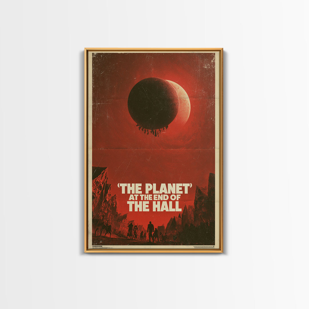The Planet At The End Of The Hall, English Language Horror Movie Poster, 1970s Horror Art, Gothic Cinema Wall Art, Canvas Print