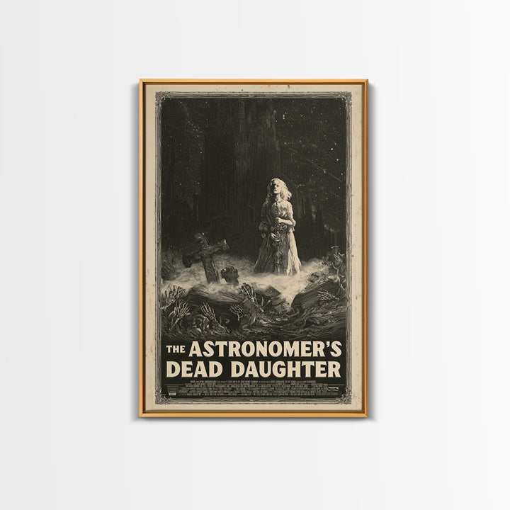 The Astronomer'S Dead Daughter, English Language Horror Movie Poster, Gothic Engraving Art, Retro Horror Movie Art, Canvas Print