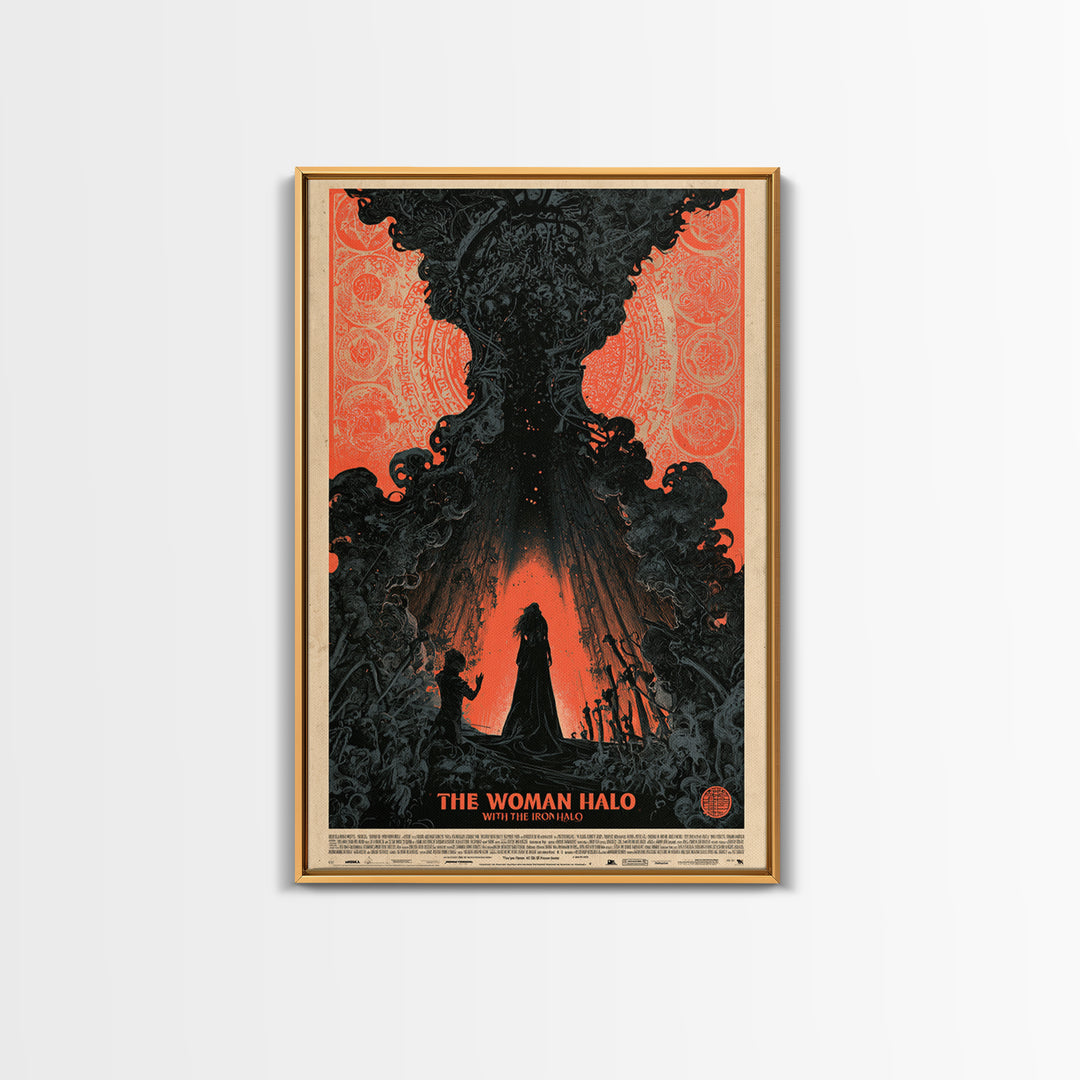 The Woman With The Iron Halo, English Language Horror Movie Poster, Decadent Line Art, Gothic Cinema Wall Art, Canvas Print