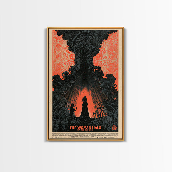 The Woman With The Iron Halo, English Language Horror Movie Poster, Decadent Line Art, Gothic Cinema Wall Art, Canvas Print