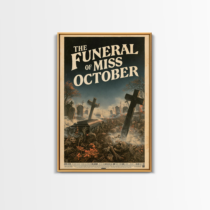 The Funeral Of Miss October, English Language Horror Movie Poster, Stained Glass Gothic Art, Cult Horror Poster, Canvas Print