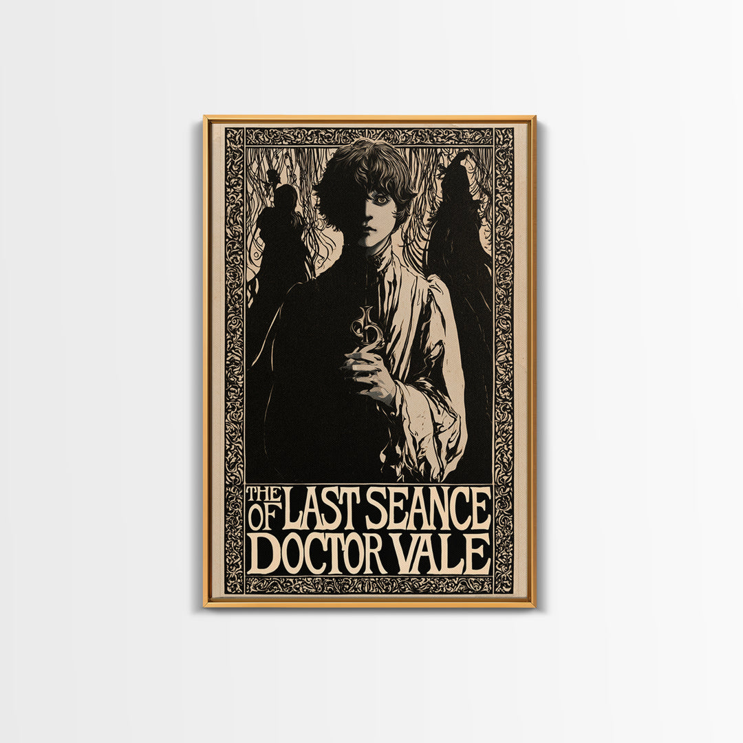 The Last Seance Of Doctor Vale, English Language Horror Movie Poster, Decadent Line Art, Retro Horror Movie Art, Canvas Print