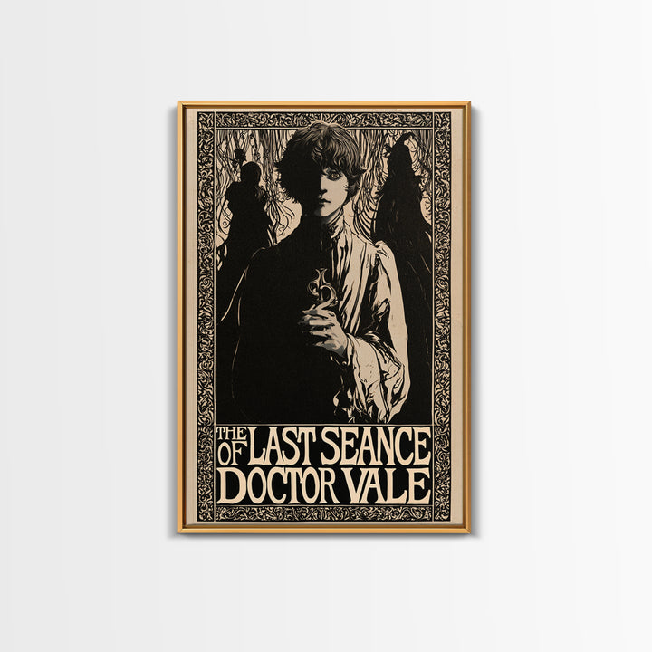 The Last Seance Of Doctor Vale, English Language Horror Movie Poster, Decadent Line Art, Retro Horror Movie Art, Canvas Print