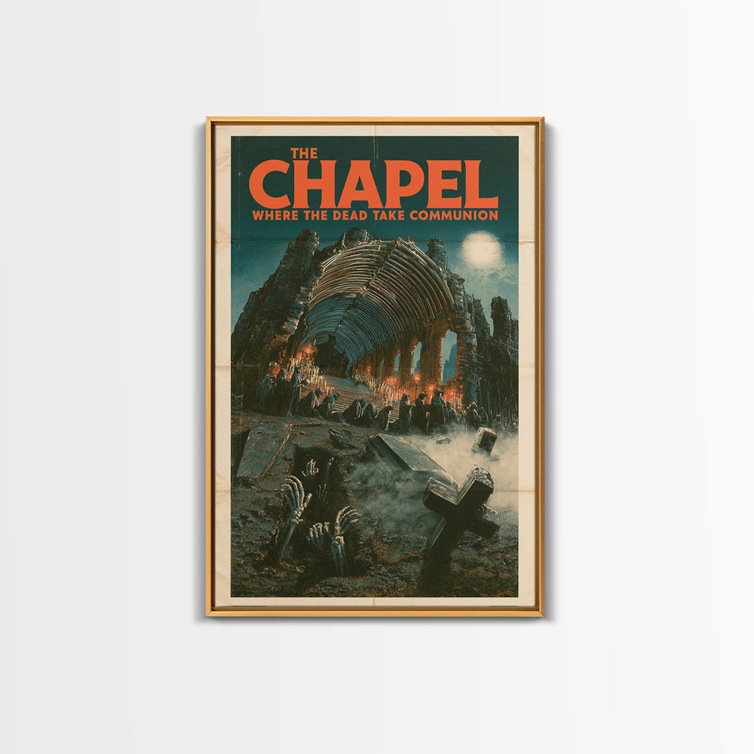 The Chapel Where The Dead Take Communion, English Language Horror Movie Poster, Giallo Horror Art, Classic Monster Poster, Canvas Print