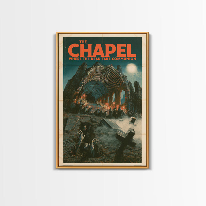 The Chapel Where The Dead Take Communion, English Language Horror Movie Poster, Giallo Horror Art, Classic Monster Poster, Canvas Print