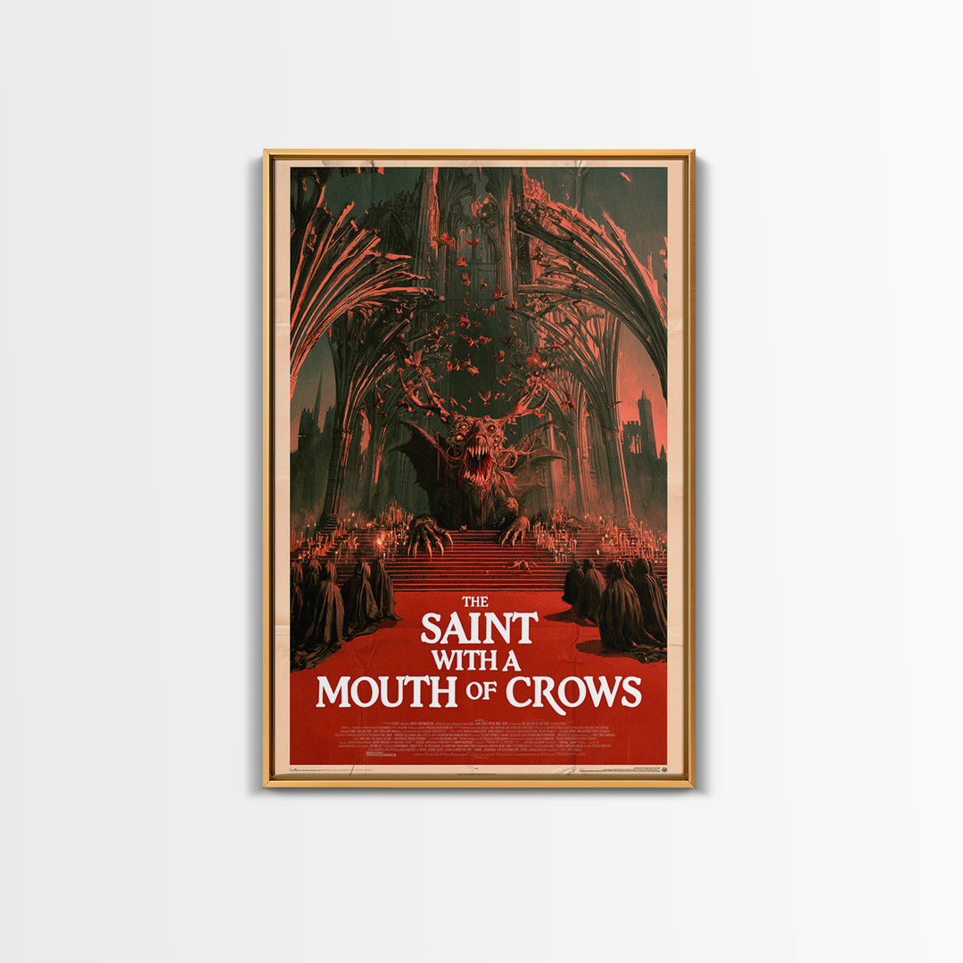 The Saint With A Mouth Of Crows, English Language Horror Movie Poster, 1960s Horror Art, Retro Horror Movie Art, Canvas Print