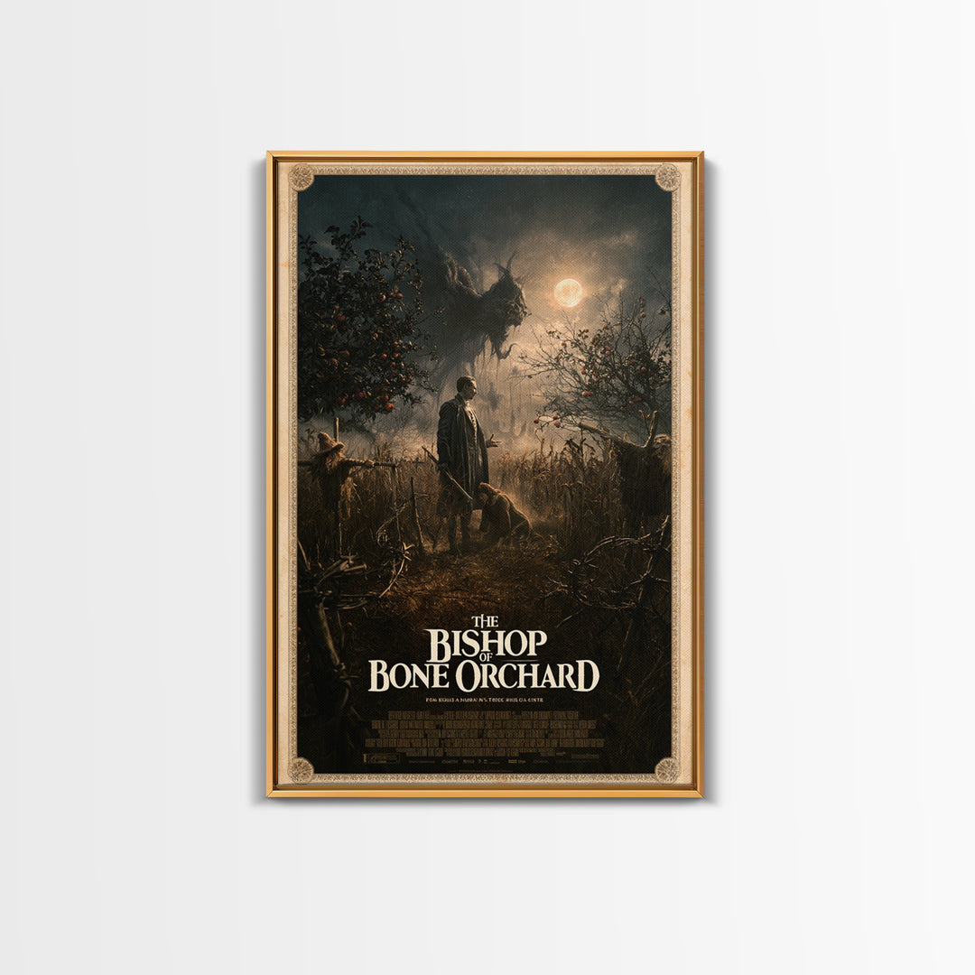 The Bishop Of Bone Orchard, English Language Horror Movie Poster, Gothic Nightmare Art, Classic Monster Poster, Canvas Print