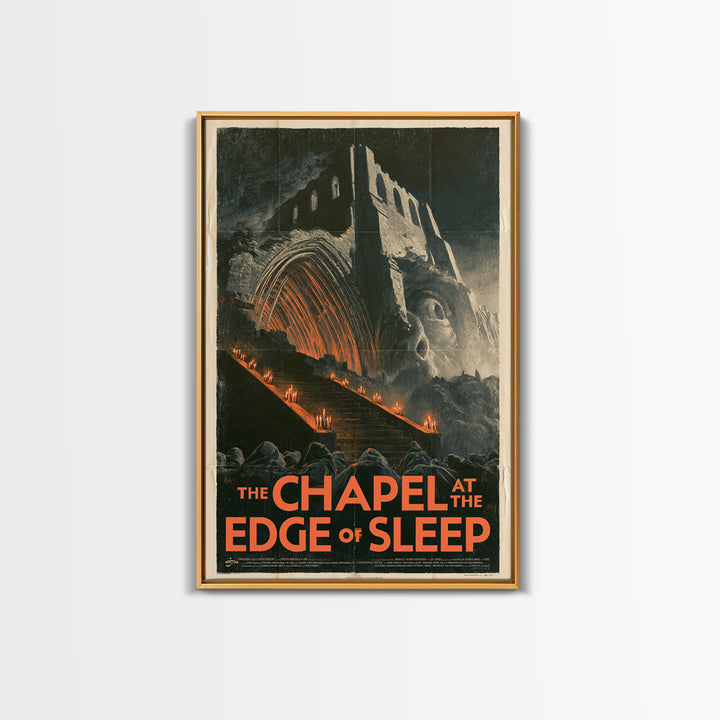 The Chapel At The Edge Of Sleep, English Language Horror Movie Poster, 1930s Horror Art, Retro Horror Movie Art, Canvas Print