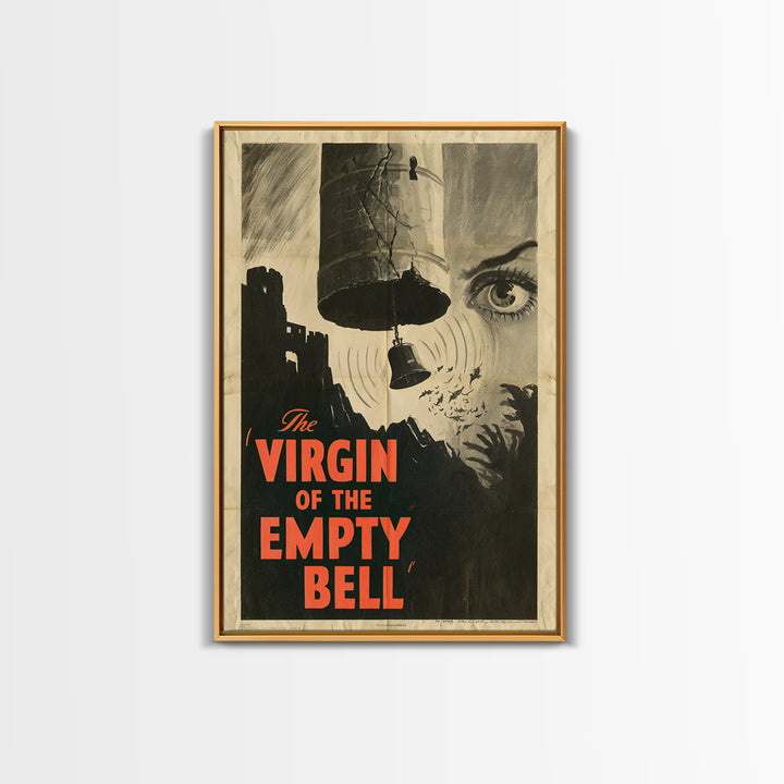 The Virgin Of The Empty Bell, English Language Horror Movie Poster, 1930s Horror Art, Retro Horror Movie Art, Canvas Print