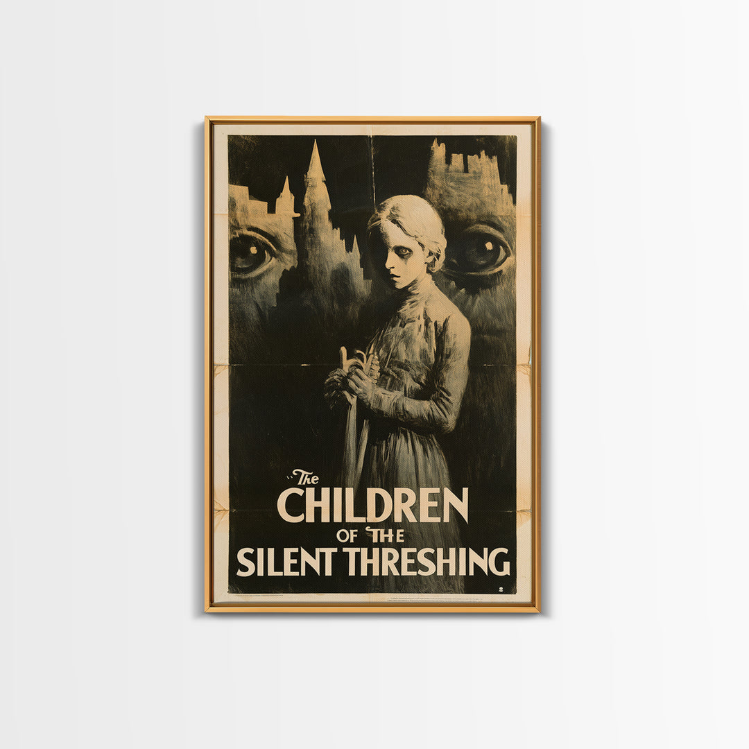 The Children Of The Silent Threshing, English Language Horror Movie Poster, 1930s Horror Art, Retro Horror Movie Art, Canvas Print