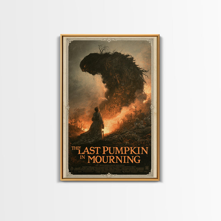 The Last Pumpkin In Mourning, English Language Horror Movie Poster, Gothic Nightmare Art, Gothic Cinema Wall Art, Canvas Print