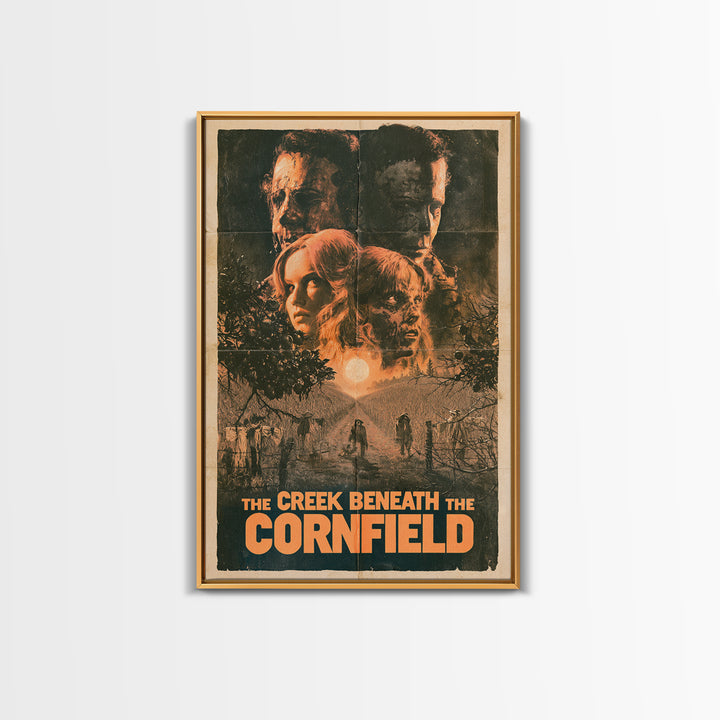 The Creek Beneath The Cornfield, English Language Horror Movie Poster, 1970s Horror Art, Gothic Cinema Wall Art, Canvas Print