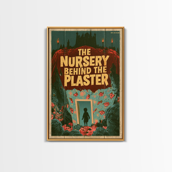 The Nursery Behind The Plaster, English Language Horror Movie Poster, 1960s Horror Art, Cult Horror Poster, Framed Canvas Print