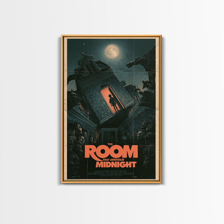 The Room That Arrives At Midnight, English Language Horror Movie Poster, Giallo Horror Art, Retro Horror Movie Art, Canvas Print