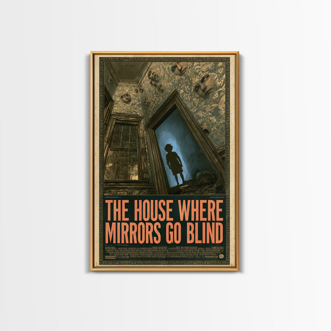 The House Where Mirrors Go Blind, English Language Horror Movie Poster, Gothic Nightmare Art, Gothic Cinema Wall Art, Horror Wall Decor