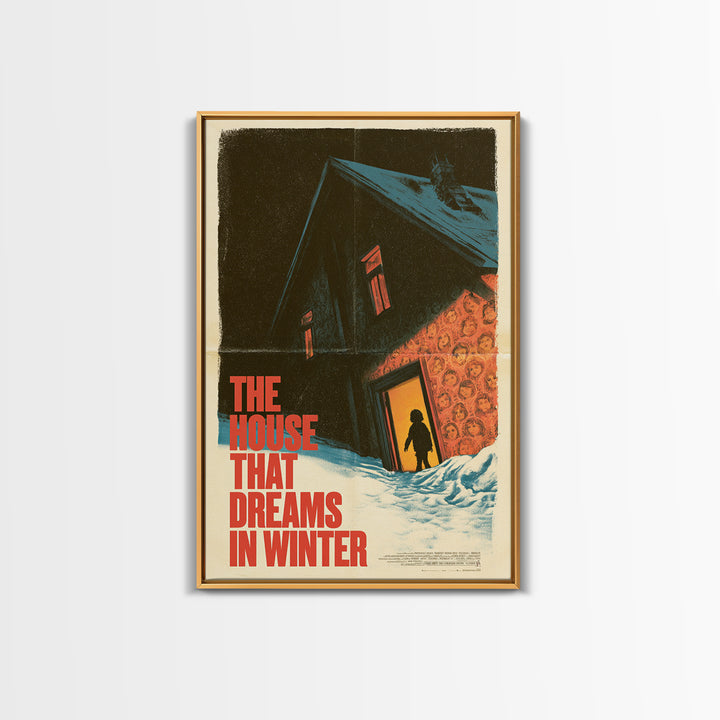 The House That Dreams In Winter, English Language Horror Movie Poster, 1970s Horror Art, Retro Horror Movie Art, Framed Canvas Print