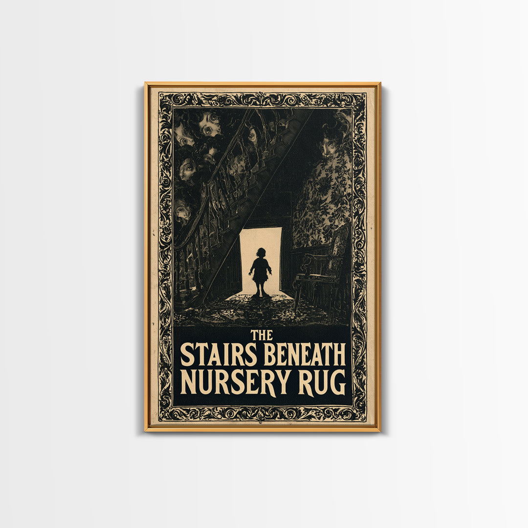 The Stairs Beneath The Nursery Rug, English Language Horror Movie Poster, Decadent Line Art, Gothic Cinema Wall Art
