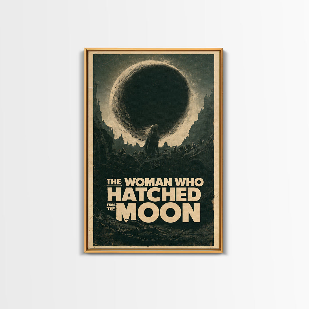 The Woman Who Hatched From The Moon, English Language Horror Movie Poster, Architectural Etching Art, Classic Monster Poster