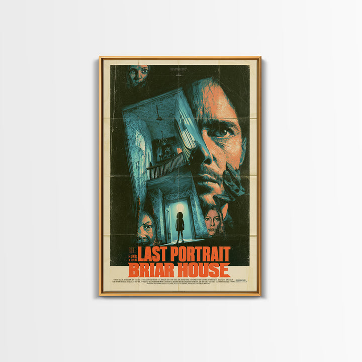The Last Portrait Hung At Briar House, English Language Horror Movie Poster, Giallo Horror Art, Gothic Cinema Wall Art, Canvas Print